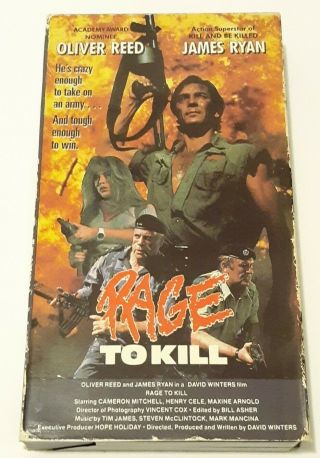 Rage To Kill 1990 Oop Vhs Rare Action Aip Video Oliver Reed James Ryan