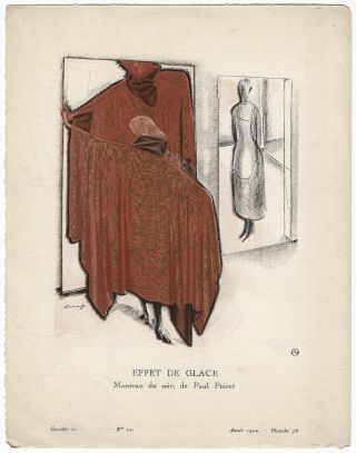 Vintage 1920 French Art Deco Pochoir Gazette Du Bon Ton Paul Poiret Fashion Rare