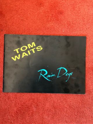 Tom Waits Rain Dogs 1985 Tourbook Concert Program & Laminate Htf Rare