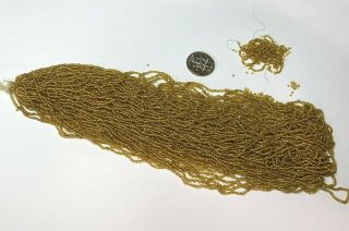 Very Rare Antique Micro Seed Beads - 18/0 Old Gold Master Hank - 38 Grams