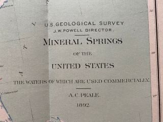 Antique Map - Mineral Springs Of The United States (1892) 2