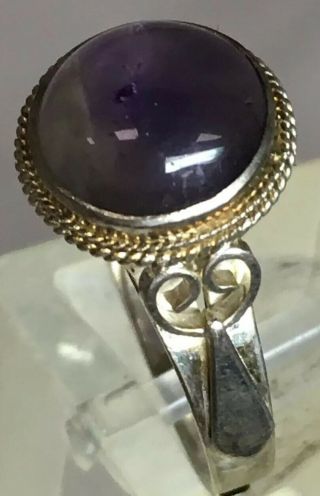 Delicate Vintage Chinese Export Ring Amethyst Size 6 Adjustable