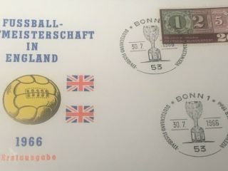 Rare Old 1966 Fdc Postcard Football World Cup Final Germany V England Match