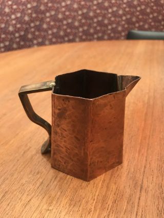 Rare Arts And Crafts 1950s Copper Jug - Signed School To Base