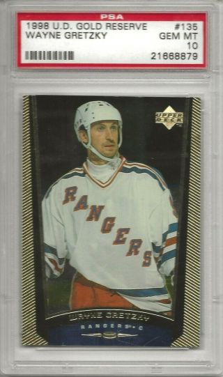 Rare Wayne Gretzky 1998 - 99 Upper Deck Gold Reserve 390 " Error " Psa Gem 10