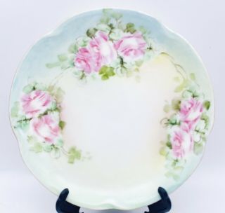 Antique 1898 - 1923 J&c Louise Bavaria Hand Painted Roses Signed Cabinet Plate 6”