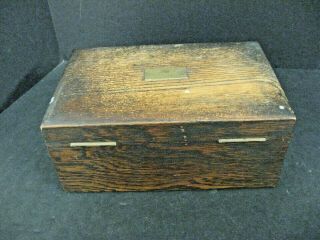 Antique Wood Cigar Humidor Box Glass Lined Wooden Humidor Box