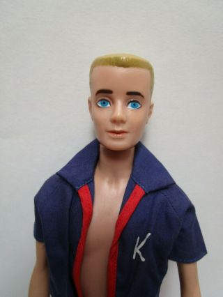 Vintage Ken Molded Blonde Hair Clothing And Extra Tagged Red Shirt.