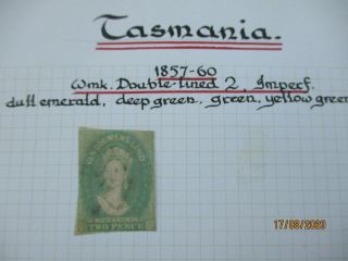 Tasmania Stamps: Chalon Imperf - Rare - (c1)