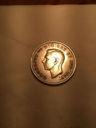1937 George Vi Canada 50 Cents 1/2 Dollar Rare.  800 Fine Silver Coin Km 36 Wow