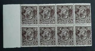 Rare 1919 Australia Blk 8x1 1/2d Black Brown Kgv Stamps Lmwmk Inverted Muh