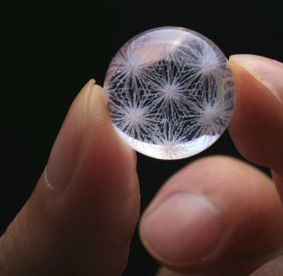 8.  6g Find Rare Natural Pretty Snowflake Phantom Quartz Crystal Sphere Ball71