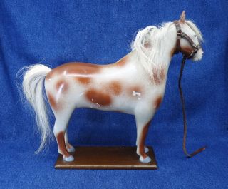 Vintage Primitive Artist Made Wood Horse Folk Art Ooak Real Horse Hair Mane Tail