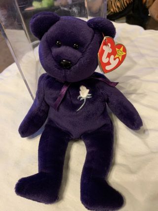 Ty Beanie Baby Princess Diana 1997 1st Edition •Extremely RARE• w/ tag protector 2