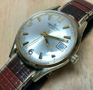 Vintage Unichron Mens 17 Jewels Gold Tone Hand - Wind Mechanical Watch Hours Date