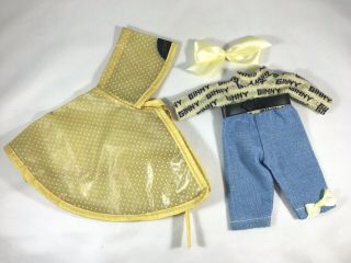 Vintage " Ginny " Yellow Name Outfit & Rain Cape (no Doll)