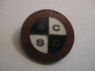 Rare Old Long Eaton Stock Car Supporters Club Acsc Enamel Brooch Pin Badge