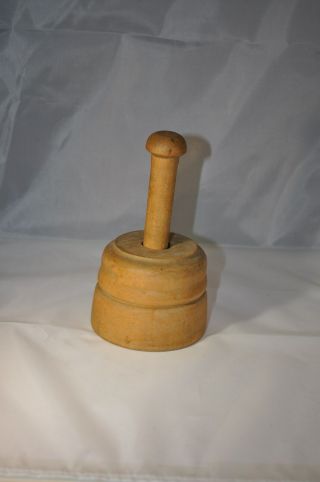 Antique Primitive Hand Made Wooden Butter Mold Press Stamp