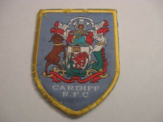 Rare Old Cardiff Rugby Union Football Club Padded Woven Blazer Badge Patch