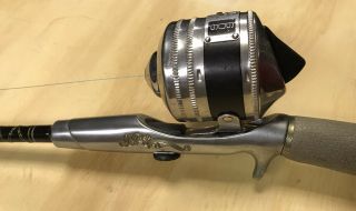 Vintage Zebco 909 Fishing Reel On Rare Zebco Model 1741 Casting Rod Made In Usa