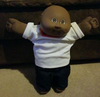 Vintage Cabbage Patch Kid Bald Baby With Brown Eyes 1979 - 82 14.  5 " Tall