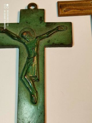 2 ANTIQUE BRASS CRUCIFIXES FROM THE HOLY LAND 2