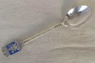A Solid Sterling Silver & Enamel Danish Oslo Spoon By David Andersen.