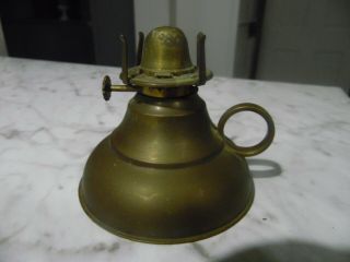 Antique Manhattan Brass Co Kerosene Oil Finger Lamp