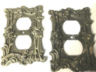 2 Vintage Brass Metal Electrical Outlet Cover Brass Plates At & Hc