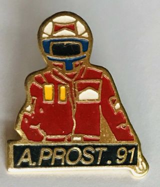 Alain Prost 1991 Formula One F1 Motor Racing Pin Badge Rare Vintage (f11)