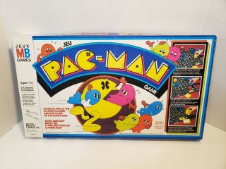 100 Complete Vintage Milton Bradley Pac - Man Board Game Rare 1980 Red Ghosts