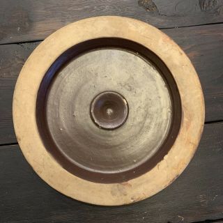 Vintage Brown Glaze Stoneware Ceramic Crock Lid Only Antique Pottery Top