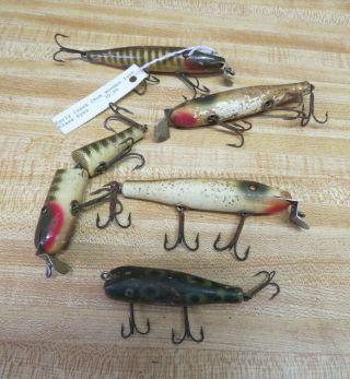 Vintage Wooden Lures With Glass Eyes