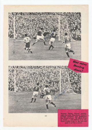 Ray Wood Manchester United 1949 - 1958 Rare Signed (twice) Picture