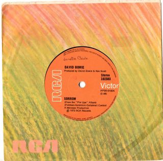 David Bowie - Sorrow / Amsterdam - Rare 7 " 45 Vinyl Record 1973
