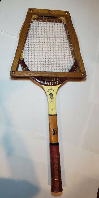 Spalding Pancho Gonzales Tournament Tennis Racket Antique Vintage With Press