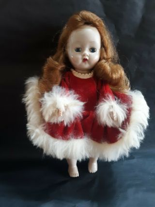 Ginger 7.  5 Inch Vintage Cosmopolitan Doll W/ Christmas Dress