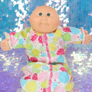 1980s Cabbage Patch Kids Bald Baby Doll Cpk,  Sleepsack Pajama Clothes Bq783