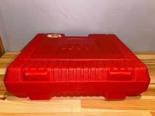 Vintage RED 1985 PLASTIC LEGO Carrying CASE Storage Hard Case 3