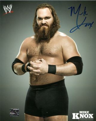 Mike Knox 2009 Rare Hand Signed Autograph Official Wwf Wwe Promo Photo Proof