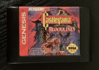 Rare Castlevania Bloodlines Sega Genesis 1994 Game Cartridge Konami Authentic