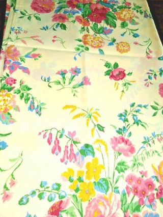 Shower Curtain Vintage Hygiene Ind.  Usa Made Floral 70 " X 72 "