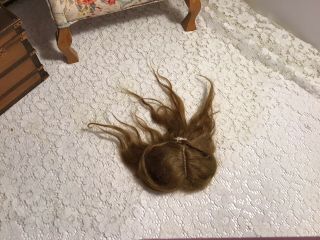 Antique Light Brown Mohair Doll Wig
