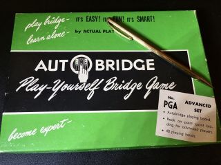 Auto Bridge Play Yourself Card Game Advanced Set Vintage Rare 1957 Pga