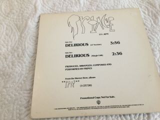 Prince Delirious 12 Inch Vinyl Promo Rare