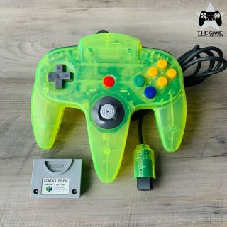 Rare N64 Nintendo 64 Controller Extreme Lime Green,  Controller Pack