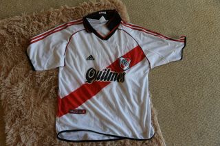 Adidas River Plate Vintage Home Shirt Sanyo 2000 - 2002 L Rare Argentina Quilmes