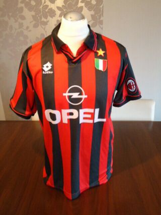 Ac Milan 1994 Lotto Home Shirt Large Adults Rare Vintage Opel Acm