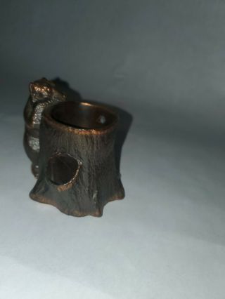 Vintage Bronze Pencil Holder With Bear Motive By Dodge Los Angeles Ca