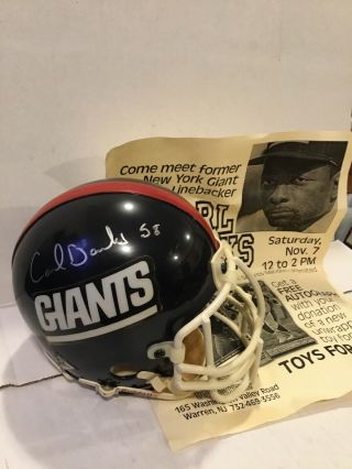 Very Rare Ny Giants Carl Banks And George Martin Mini Helmet